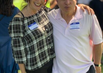 The 45th Beverly Hills Class of 1974 reunion at Roxbury Park, Pictured are Cori Drasin and Robert Gottlieb