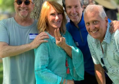 Beverly Hills High School Class of 1974 45th reunion at Roxbury Park. Pictured are Rex Wilder, Shelly Davis, Ted Pessin and Jon Brown.