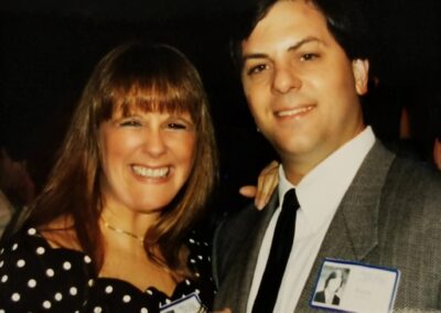 20 year reunion at the Museum of Flying in Santa Monica, pictured are Nancy Siegel Kulak and Frank Conflenti