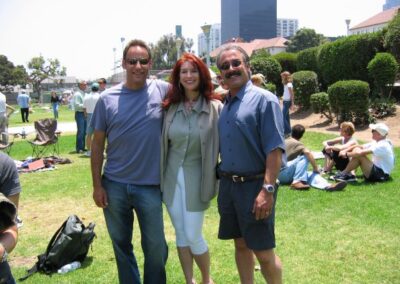 Josh Susman, Ron Seigel, Cori Drasin BHHS Front Lawn 20th reunion.