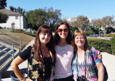 40th reunion picnic on the BHHS front lawn, pictured are Barbara Conklin Myler, Nancy Seigel Kulak and Felice Dunas