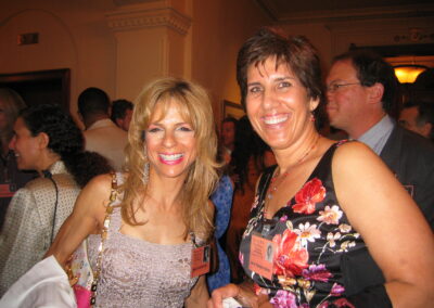 30th reunion at the Jonathan Club, Nancy Kumetz Lee and Janet Romana Moris. In the background Ronna Hoffman and Steve Vosen.