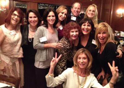 40th reunion at Maggiano's, pictured are Linda Abramoff, Terry Hyman, Debbie Dubnow, Jennifer Rowan, Michael Barton, Robin Rago, May Quigley, Lisa Lee Cooper, Shelly Davis and Renee Jaffe Gilbert. One of over 300 pictures of previous Beverly Hills High School (BHHS) Class of 1974 reunions.