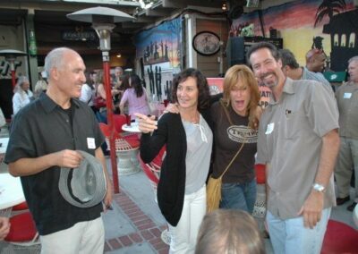 Joseph Jenkins, Kimme Brunk, Shelly Davis and Ted Pessin at the 35th reunion at the Sagebrush Cantina. One of over 300 pictures of previous Beverly Hills High School (BHHS) Class of 1974 reunions.