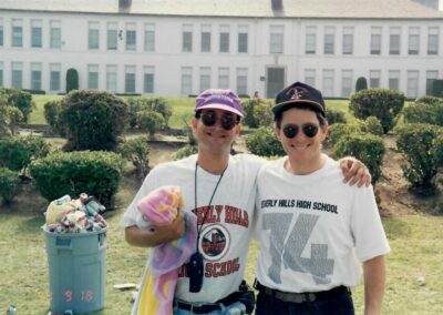 Beverly Hills High School Class of 1974 20th reunion picnic. Pictured are Randy Sheinbein and Steven Fazekas