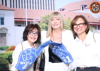 Beverly Hills High School class of 1974 50th 10/19/2024 reunion posed picture with DeeDee Dorskind, Lilly Lazer Lewis and Deborah Bach Kallick