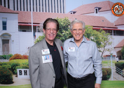 Beverly Hills High School class of 1974 50th 10/19/2024 reunion posed picture with Marc Maretsky, Randy Sheinbein.