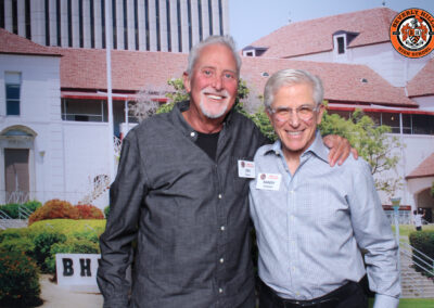 Beverly Hills High School class of 1974 50th 10/19/2024 reunion posed picture with John Brow and Randy Sheinbein