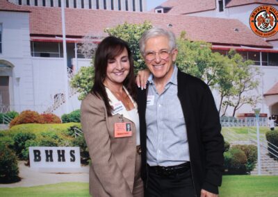 Beverly Hills High School class of 1974 50th 10/19/2024 reunion posed picture with Barbara Conklin and Randy Sheinbein.