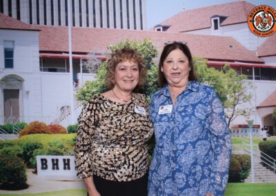 Beverly Hills High School class of 1974 50th 10/19/2024 reunion posed picture Sharon and Lori