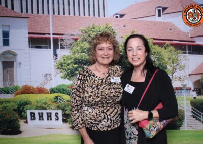 Beverly Hills High School class of 1974 50th 10/19/2024 reunion posed picture with Sharon and Gayle