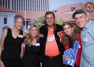 Beverly Hills High School class of 1974 50th 10/19/2024 reunion posed picture with Sarah Catz, Brad Gelfond, Jane Urman, Frank Conflenti and Varlerie Lehrer